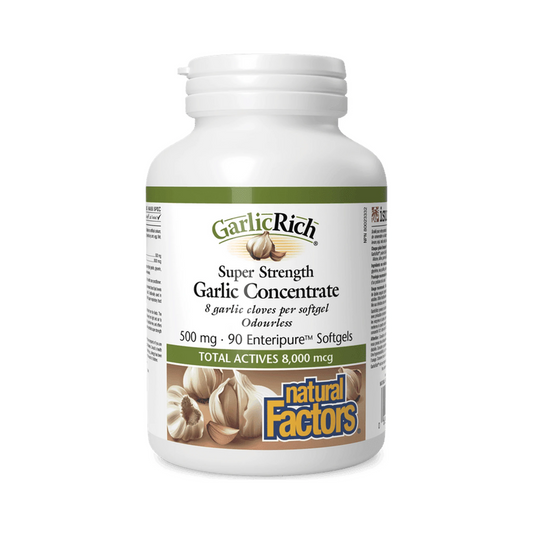 Natural Factors GarlicRich Super Strength Garlic Concentrate 500mg 90 Softgels