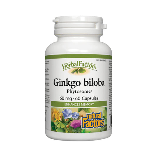 Natural Factors Ginkgo biloba Phytosome 60mg 60 Capsules