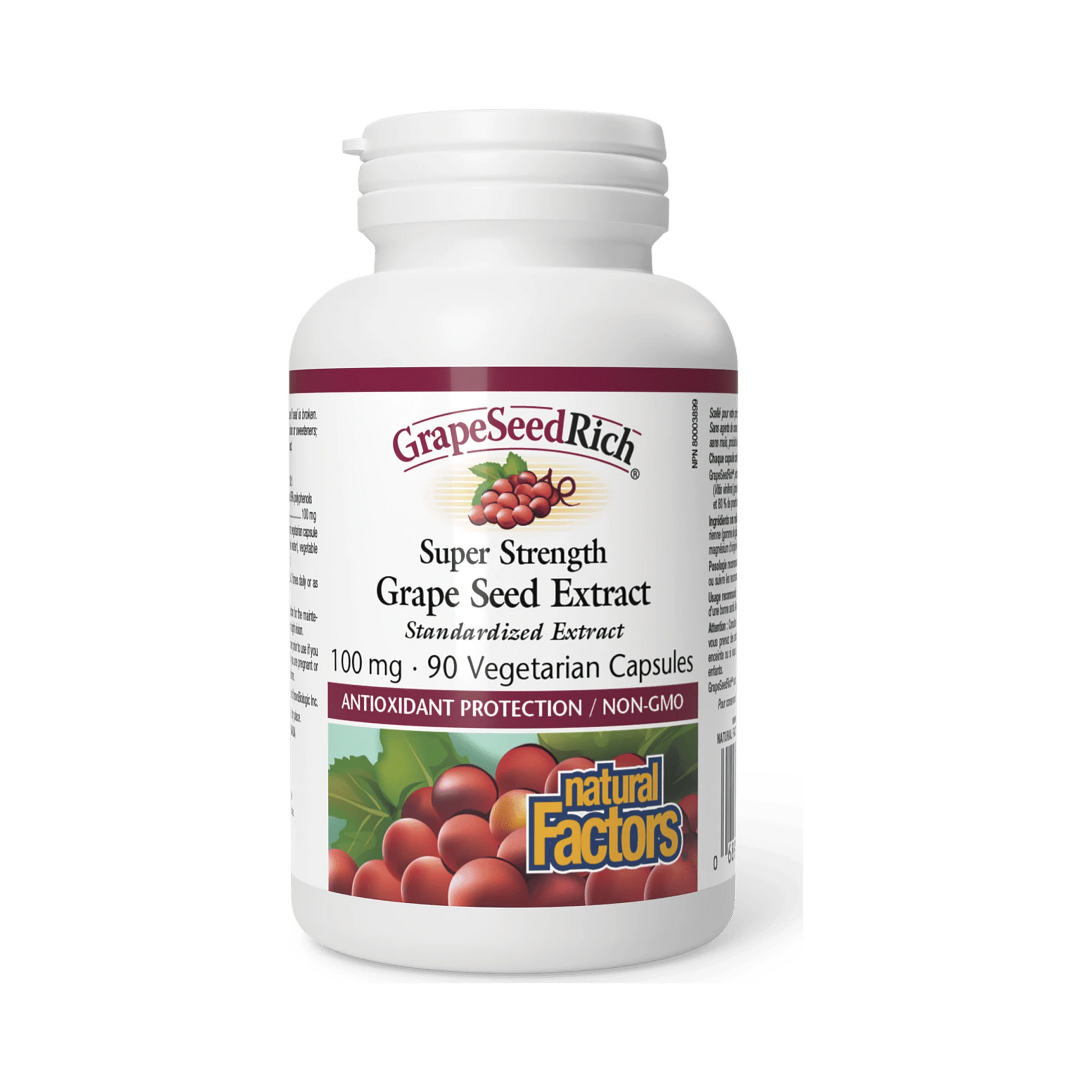 Natural Factors Grape Seed Rich Super Strength Grape Seed Extract 100mg 90 Veg Capsules