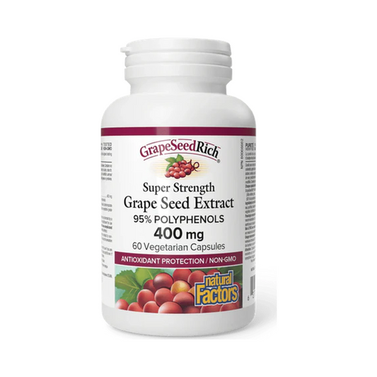 Natural Factors Grape Seed Rich Super Strength Grape Seed Extract 400mg 60 Veg Capsules