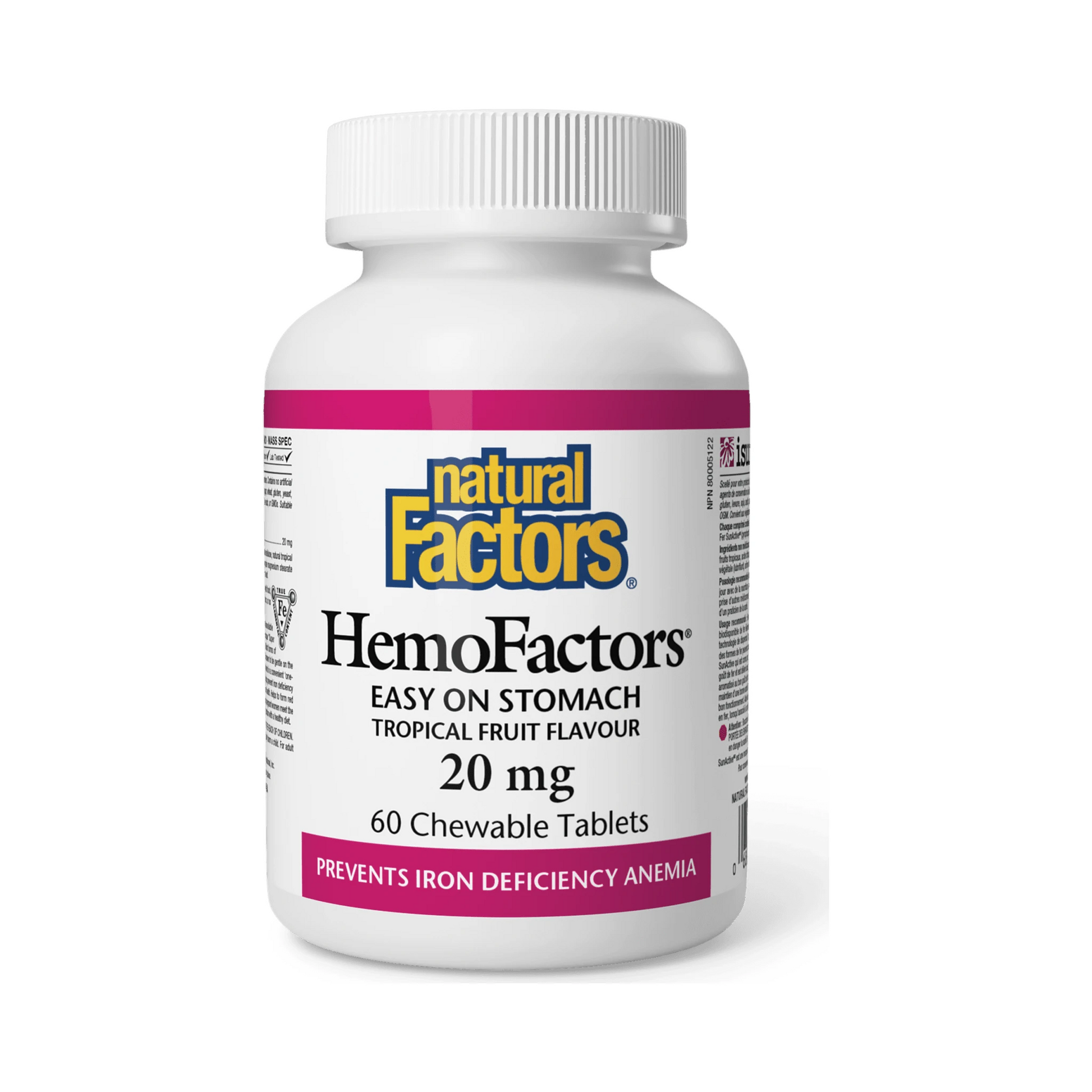 Natural Factors HemoFactors 20mg 60 Chewables