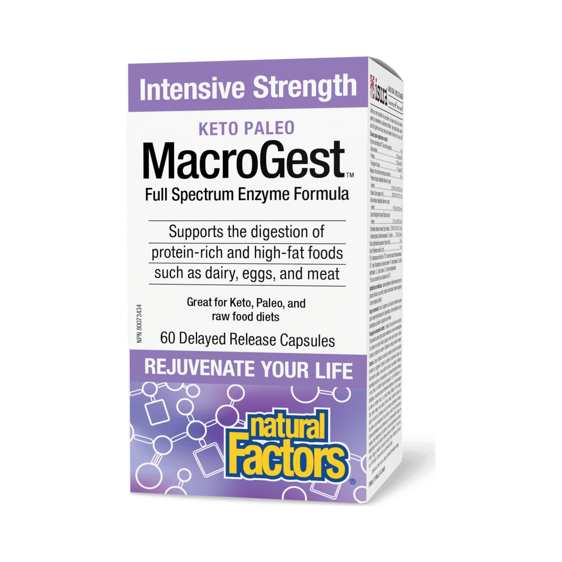 Natural Factors Keto Paleo MacroGest Intensive Strength 60 Capsules