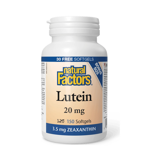 Natural Factors Lutein 20mg BONUS SIZE 120+30 Softgels