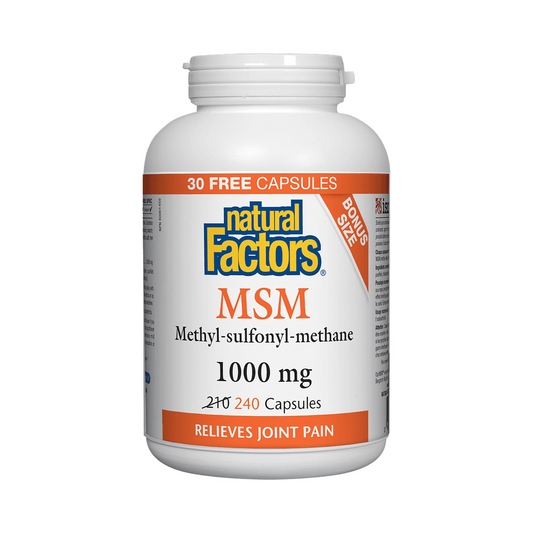 Natural Factors MSM 1000mg BONUS SIZE 210+30 Capsules