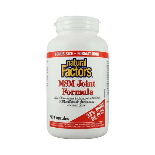Natural Factors MSM Joint Formula BONUS SIZE 60+180 Capsules