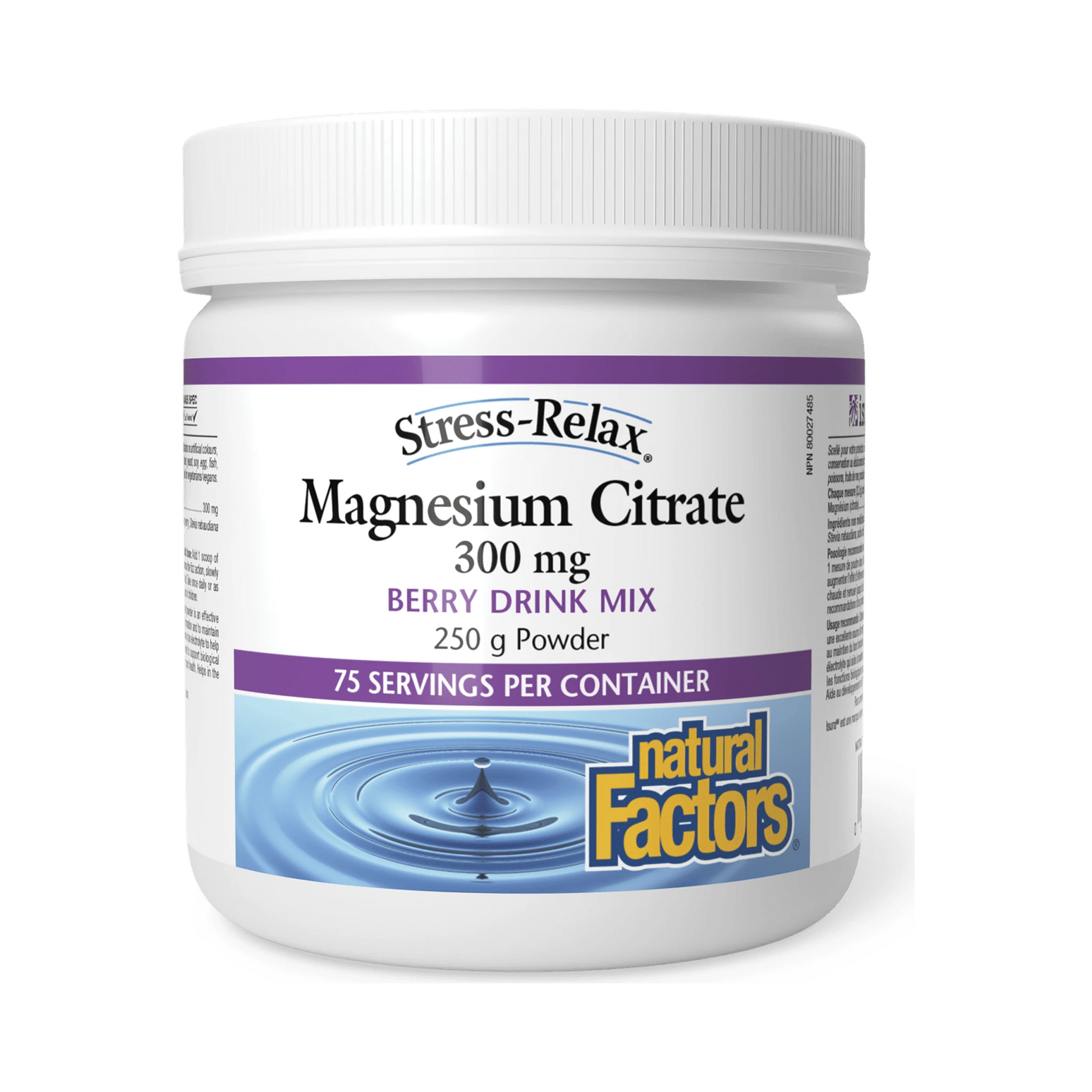 Natural Factors Magnesium Citrate 300mg Berry Stress-Relax 250g