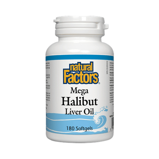 Natural Factors Mega Halibut Liver Oil 180 Softgels