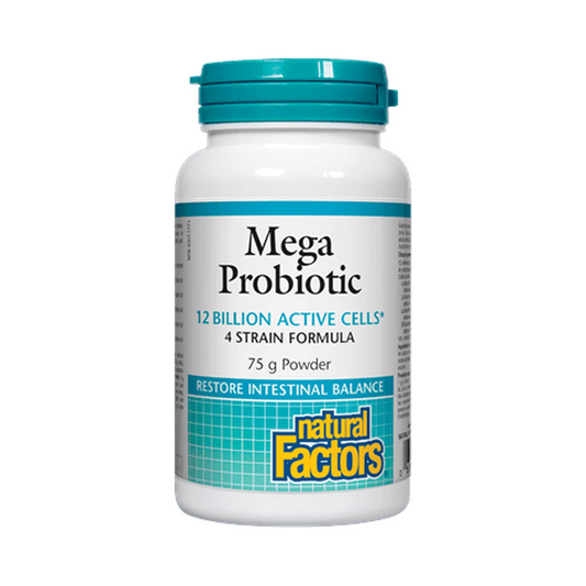 Natural Factors Mega Probiotic Powder 12 Billion Live Probiotic Cultures 75g