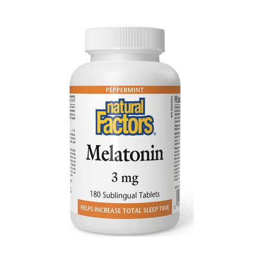 Natural Factors Melatonin 3mg Peppermint 180 Tablets