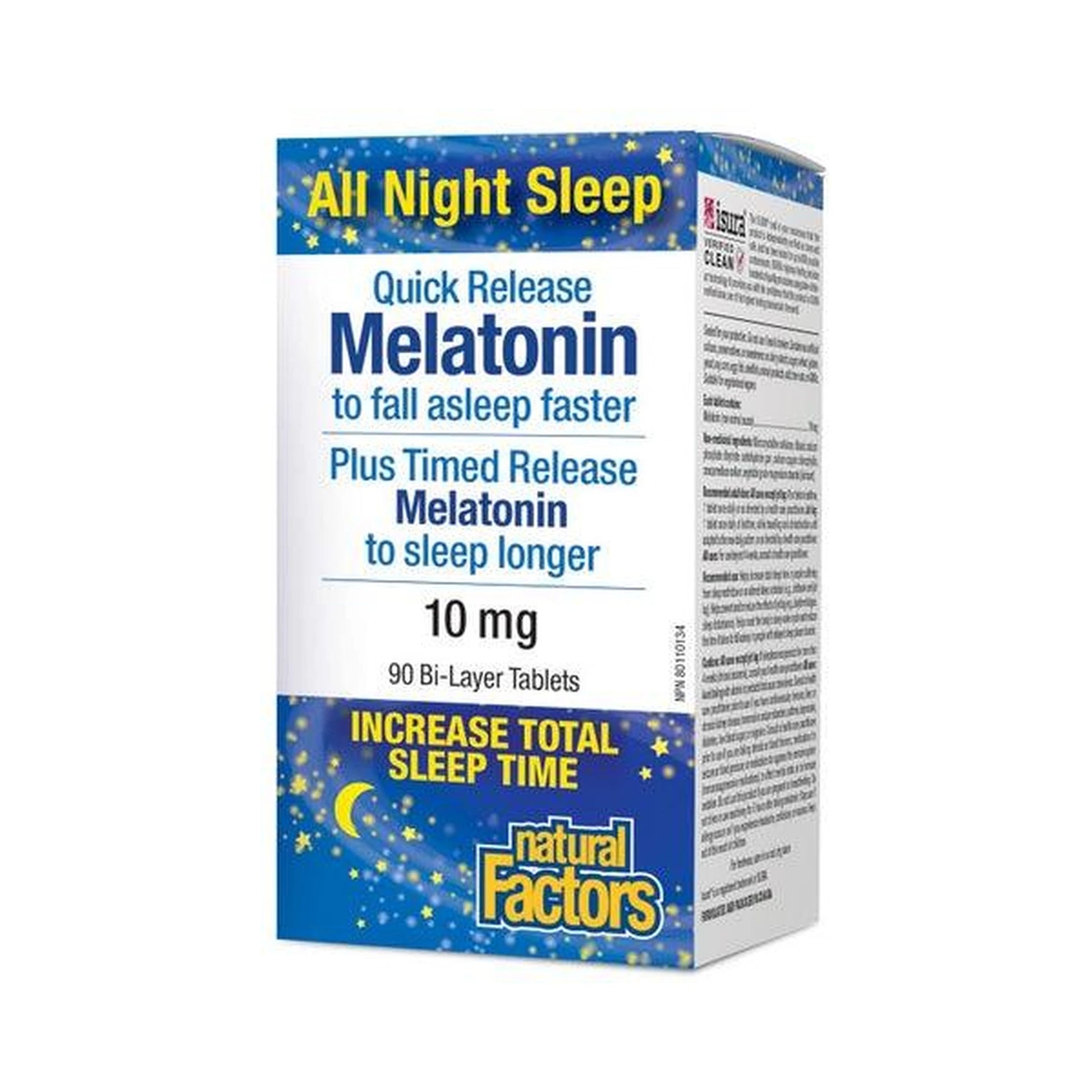 Natural Factors Melatonin Quick Release Plus Timed Release 10mg 90 Tablets