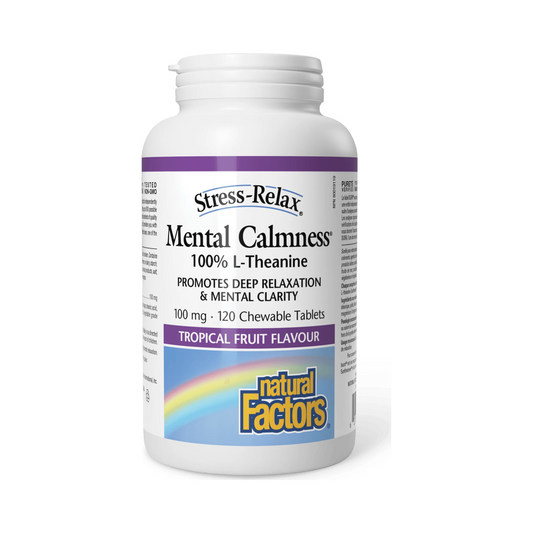 Natural Factors Mental Calmness 100mg Stress-Relax 120 Chewables