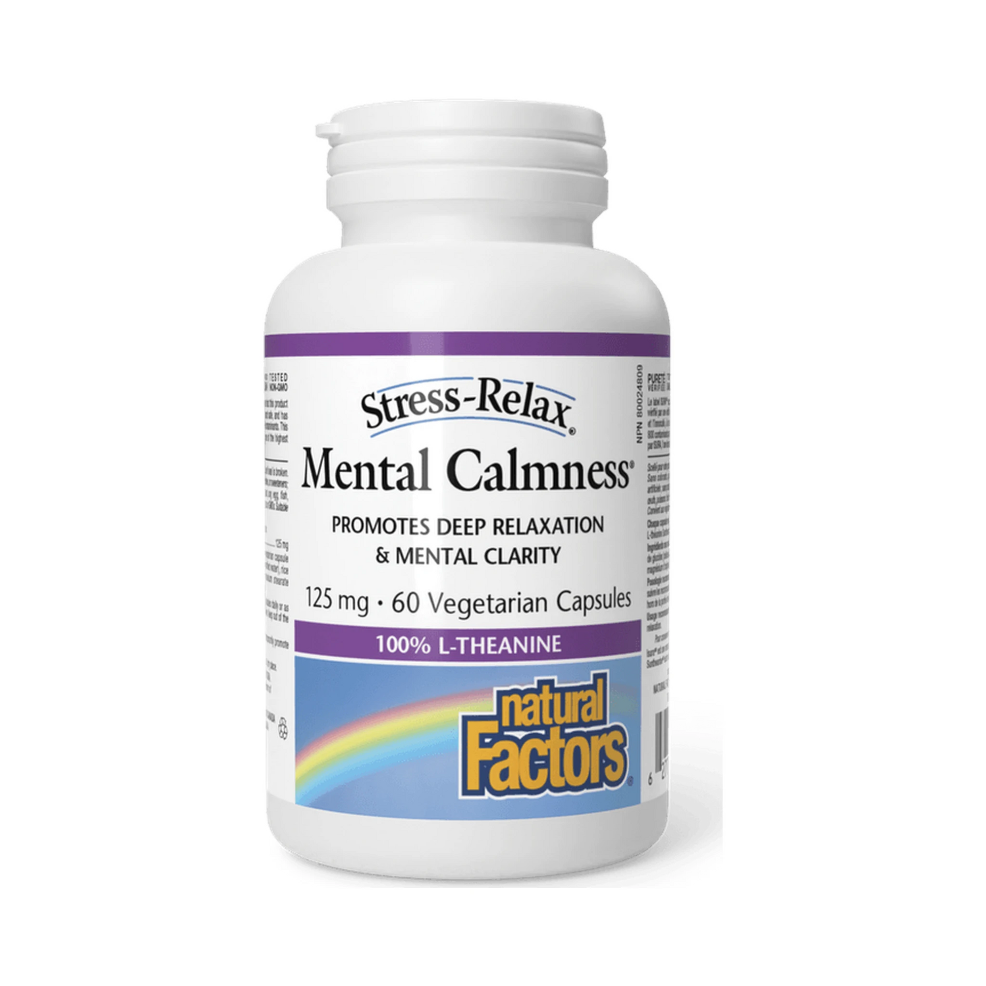 Natural Factors Mental Calmness 125mg Stress-Relax 60 Veg Capsules