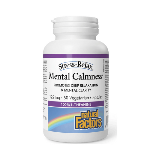 Natural Factors Mental Calmness 125mg Stress-Relax 60 Veg Capsules