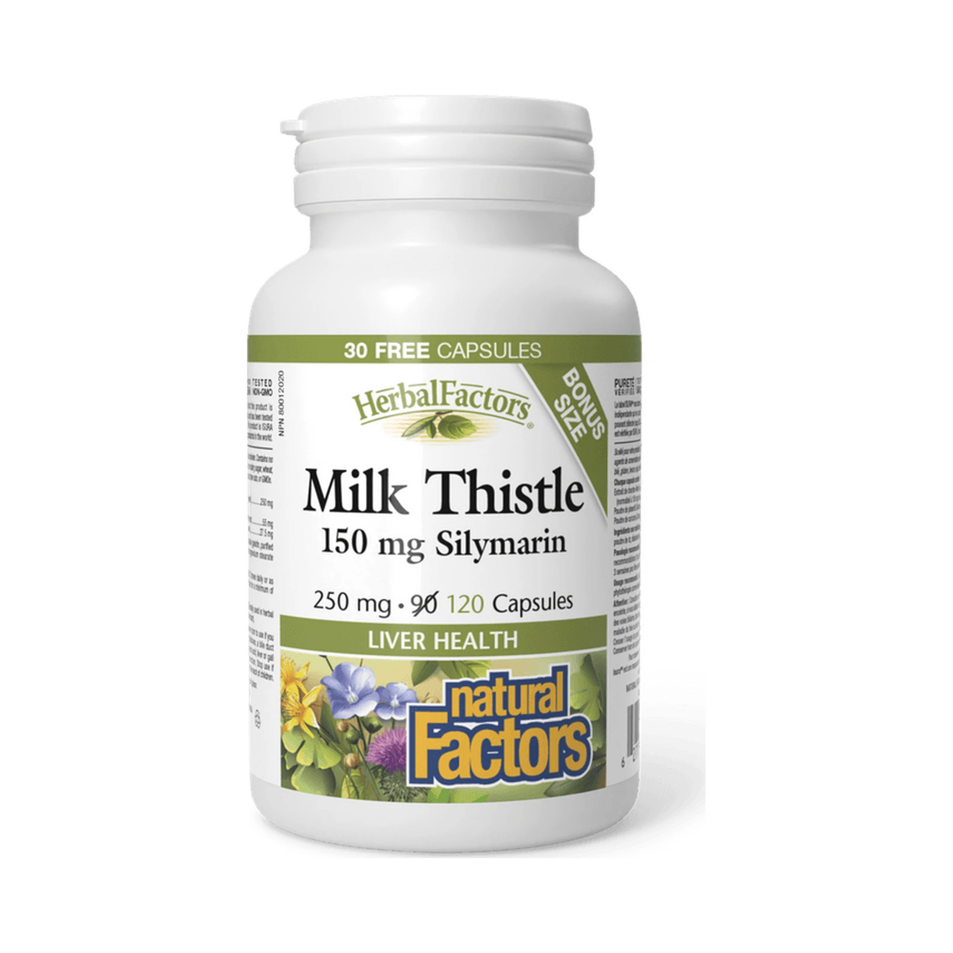 Natural Factors Milk Thistle 250mg BONUS SIZE 90+30 Capsules