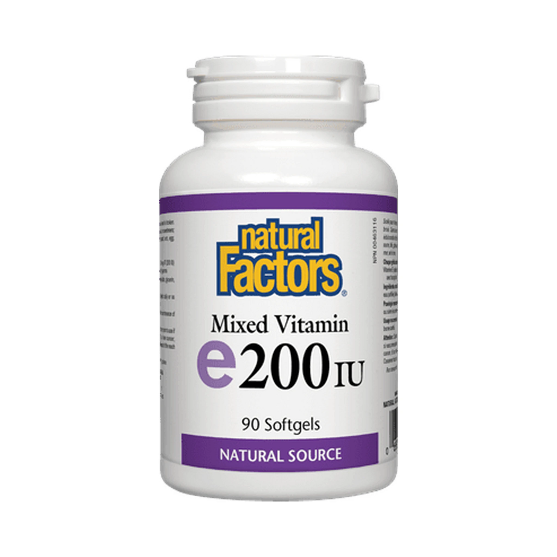 Natural Factors Mixed Vitamin E 200IU 90 Softgels