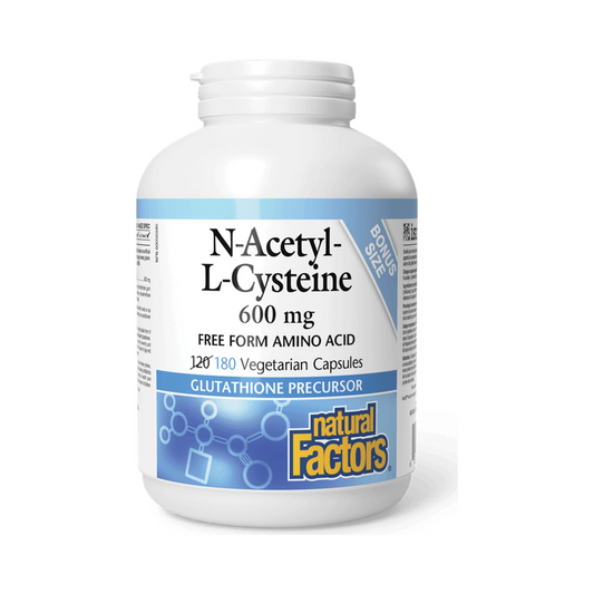 Natural Factors N-Acetyl-L-Cysteine 600mg BONUS SIZE 120+60 Veg Capsules