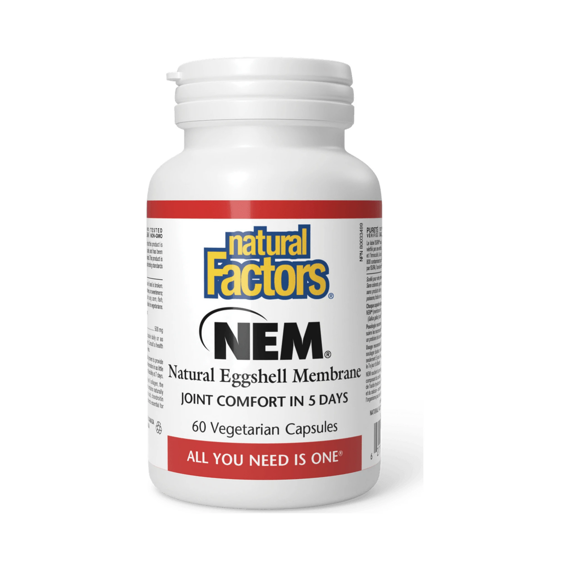 Natural Factors NEM Natural Eggshell Membrane 500mg 60 Capsules