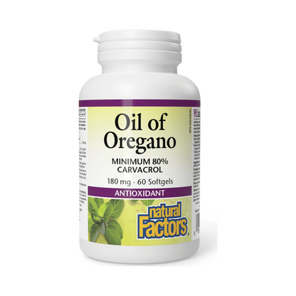 Natural Factors Oil of Oregano 180mg 60 Softgels