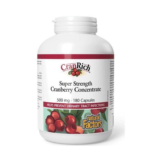 Natural Factors Organic CranRich Super Strength Cranberry Concentrate 500mg 90 Softgels