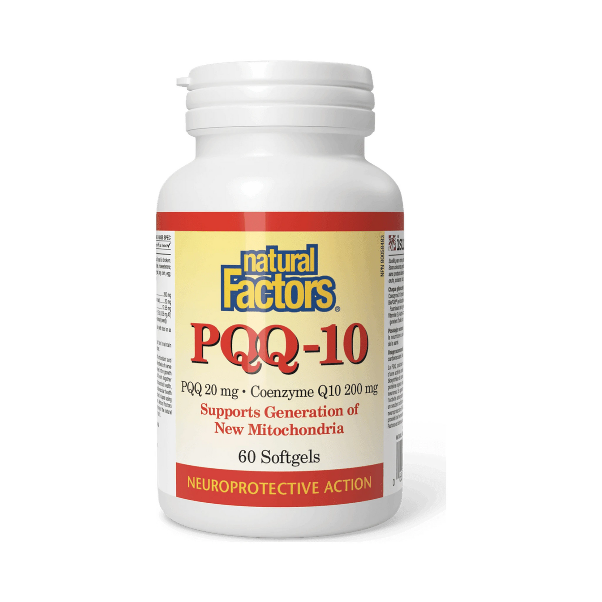Natural Factors PQQ-10 20mg Co-enzyme Q10 200mg 60 Softgels