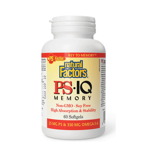 Natural Factors PS IQ Memory 25mg PS & 350mg Omega-3-6 60 Softgels