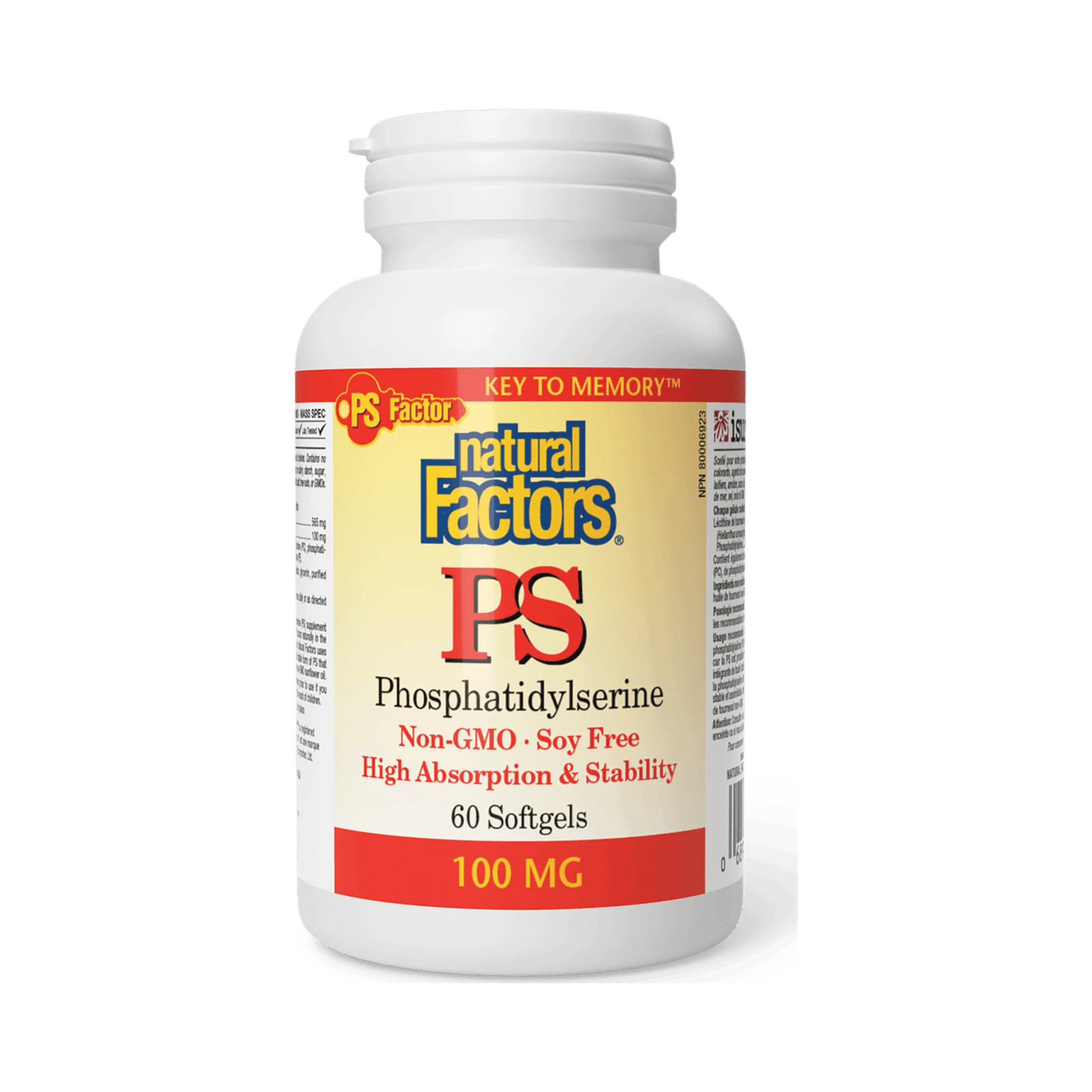 Natural Factors PS Phosphatidylserine 100mg 60 Softgels