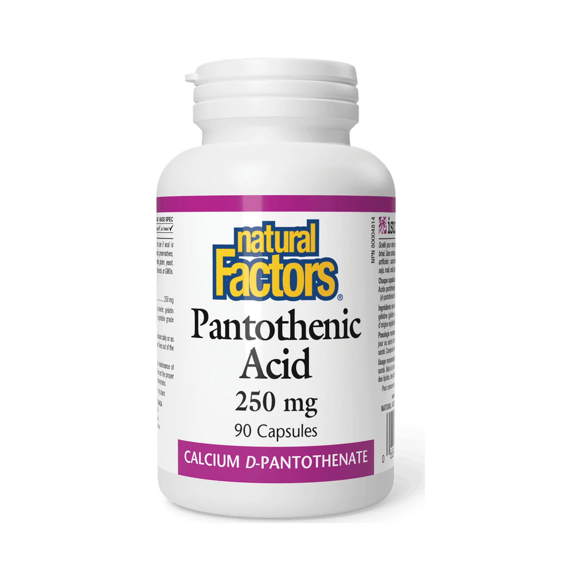 Natural Factors Pantothenic Acid 250mg 90 Capsules
