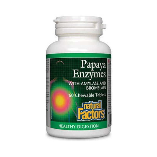 Natural Factors Papaya Enzymes with Amylase and Bromelain 60 Chewables