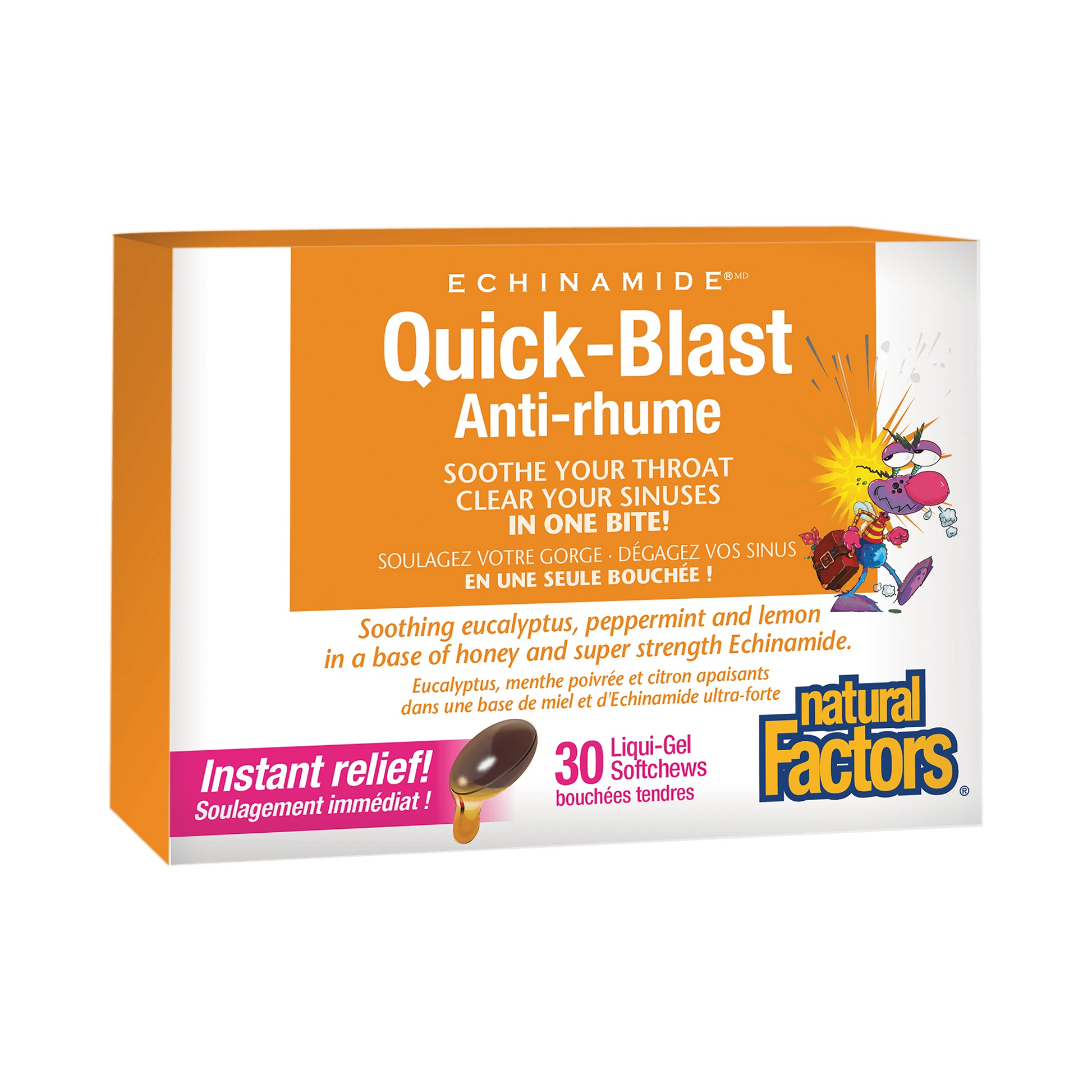 Natural Factors Quick-Blast Echinamide 30 Chewable Softgels