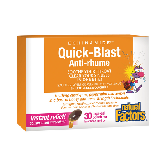 Natural Factors Quick-Blast Echinamide 30 Chewable Softgels