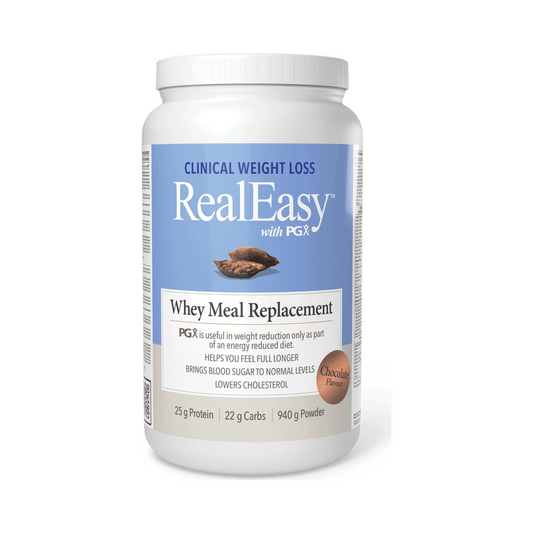 Natural Factors RealEasy with PGX Whey Meal Replacement Chocolate 940g