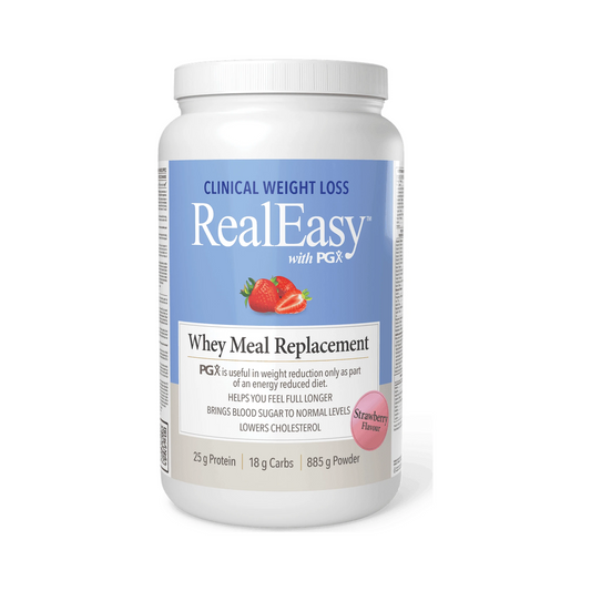 Natural Factors RealEasy with PGX Whey Meal Replacement Strawberry 885g