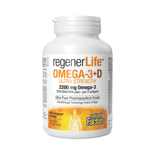 Natural Factors RegenerLife Omega-3+D 90 Softgels
