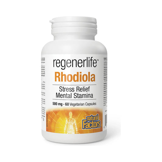 Natural Factors RegenerLife Rhodiola 500mg 60 Veg Capsules