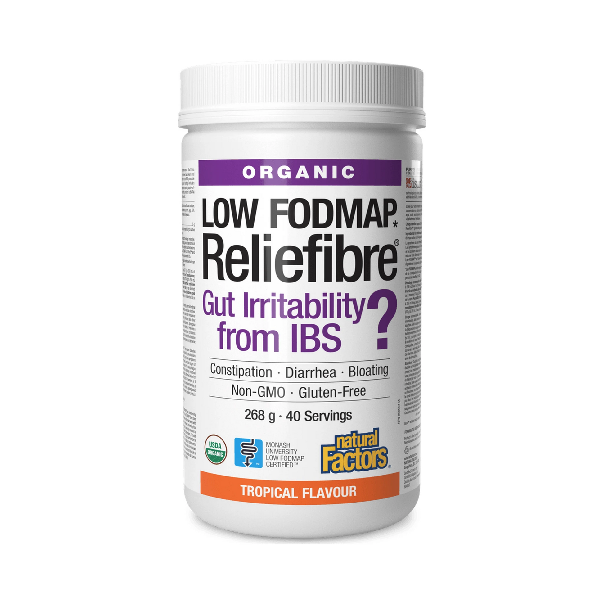 Natural Factors Reliefibre Organic Tropical Flavour 268g