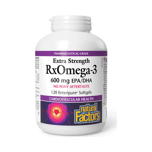 Natural Factors RxOmega-3 Extra Strength 600mg 120 Softgels