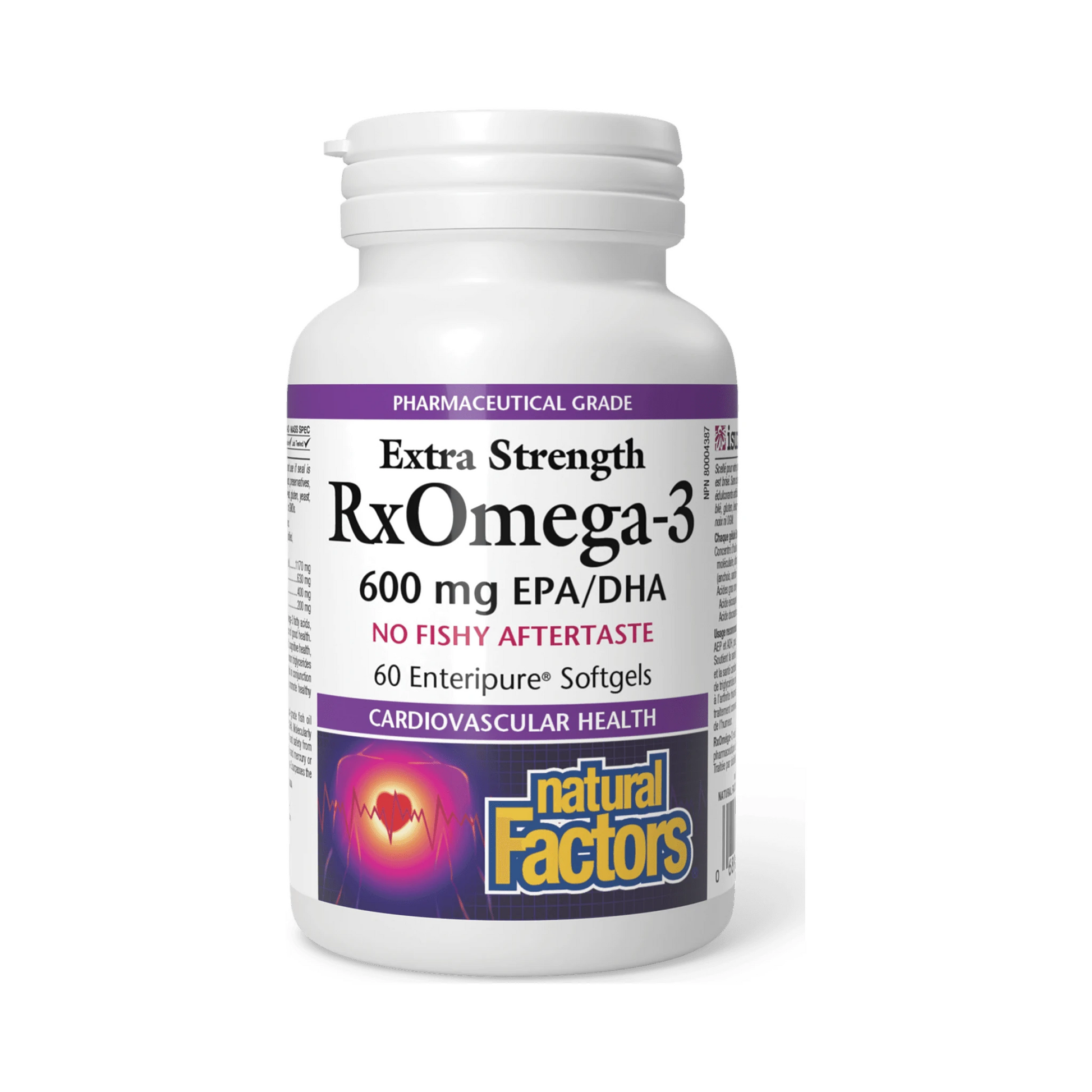 Natural Factors RxOmega-3 Extra Strength 600mg 60 Softgels