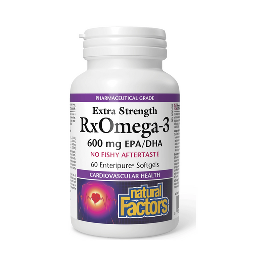 Natural Factors RxOmega-3 Extra Strength 600mg 60 Softgels