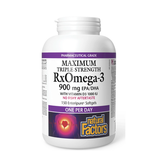 Natural Factors RxOmega-3 Maximum Triple Strength 900mg 150 Softgels