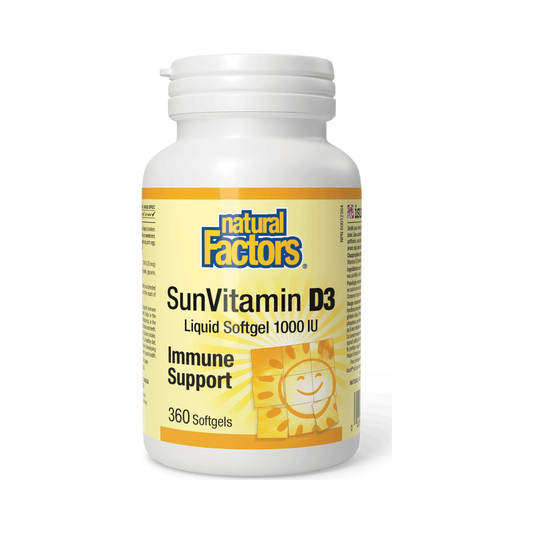 Natural Factors Sun Vitamin D3 1000IU 360 Softgels