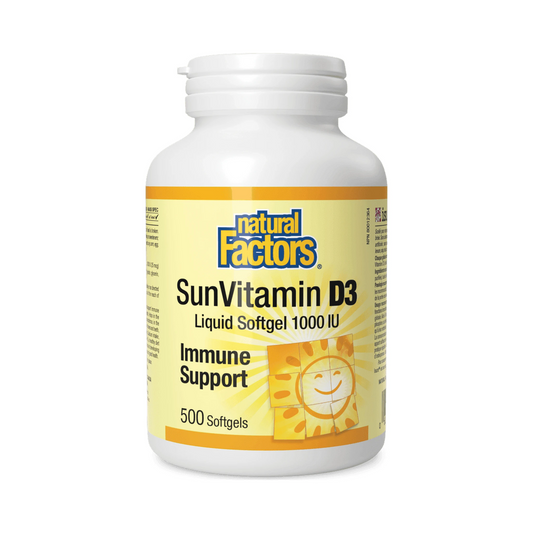Natural Factors Sun Vitamin D3 1000IU 500 Softgels