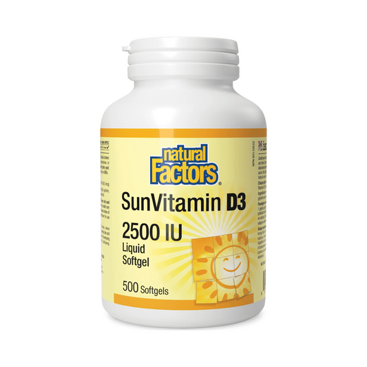 Natural Factors Sun Vitamin D3 2500IU 500 Softgels