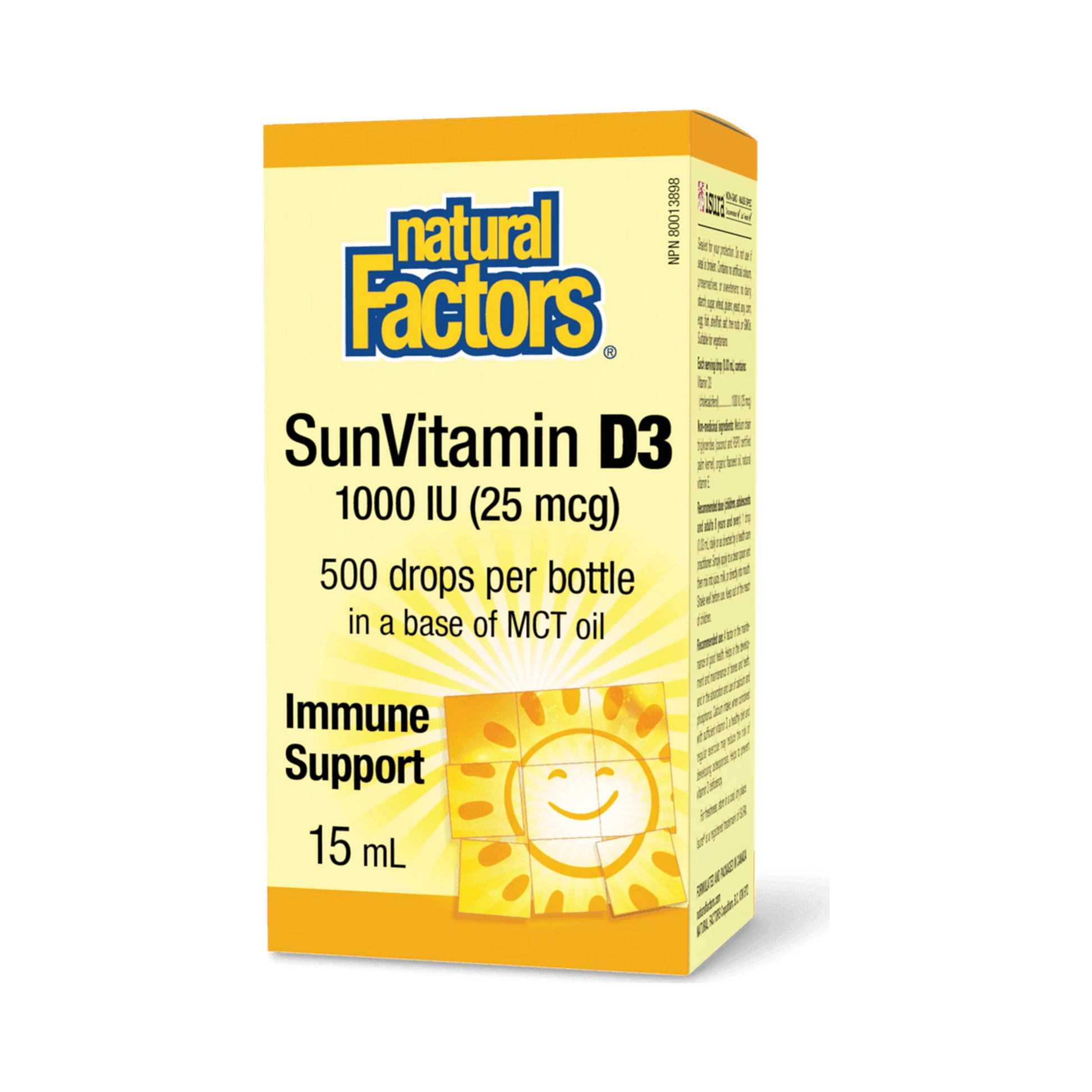 Natural Factors Sun Vitamin D3 Drops 1000IU 15mL