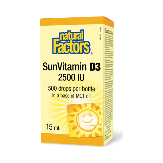 Natural Factors Sun Vitamin D3 Drops 2500IU 15mL