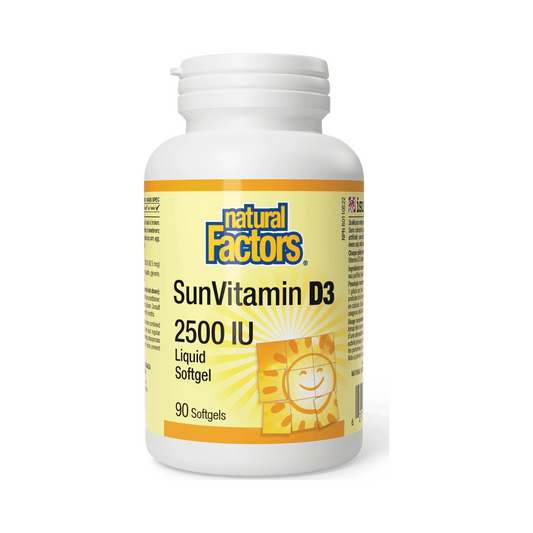 Natural Factors Sun Vitamin D3 Softgels 2500IU 90 Softgels