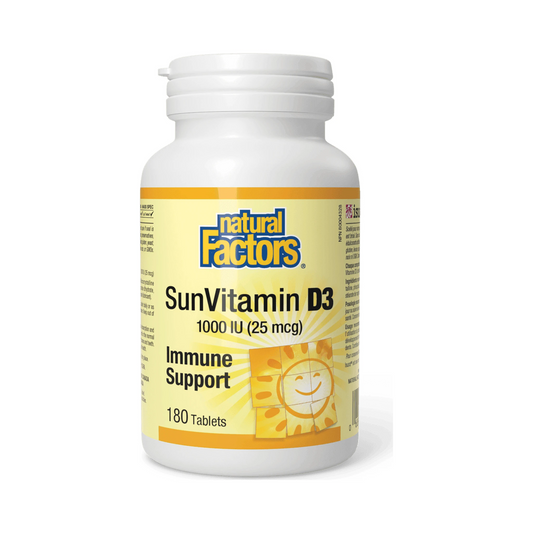 Natural Factors Sun Vitamin D3 Tablets 1000IU 180 Tablets