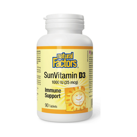 Natural Factors Sun Vitamin D3 Tablets 1000IU 90 Tablets