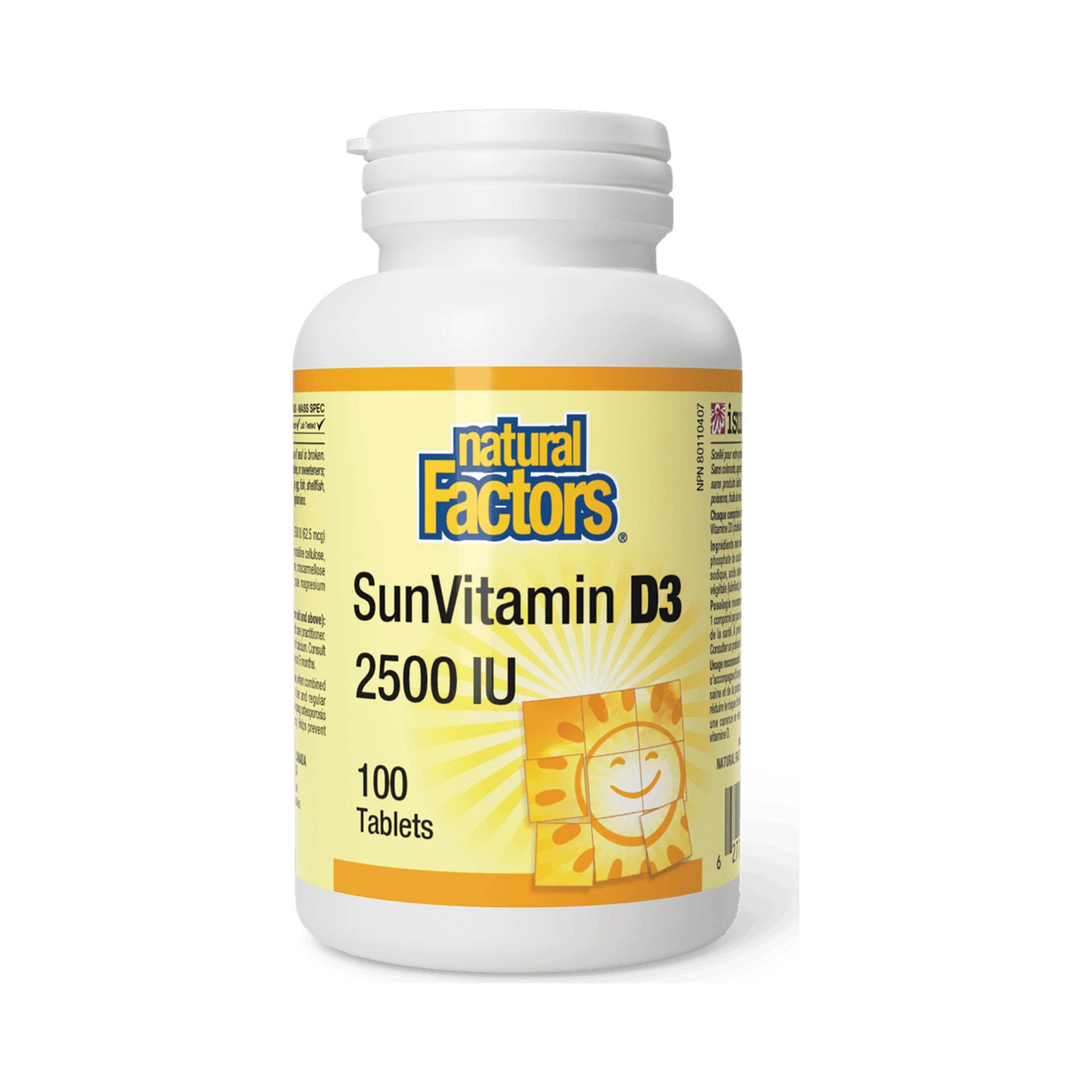 Natural Factors Sun Vitamin Tablets 2500IU 100 Tablets