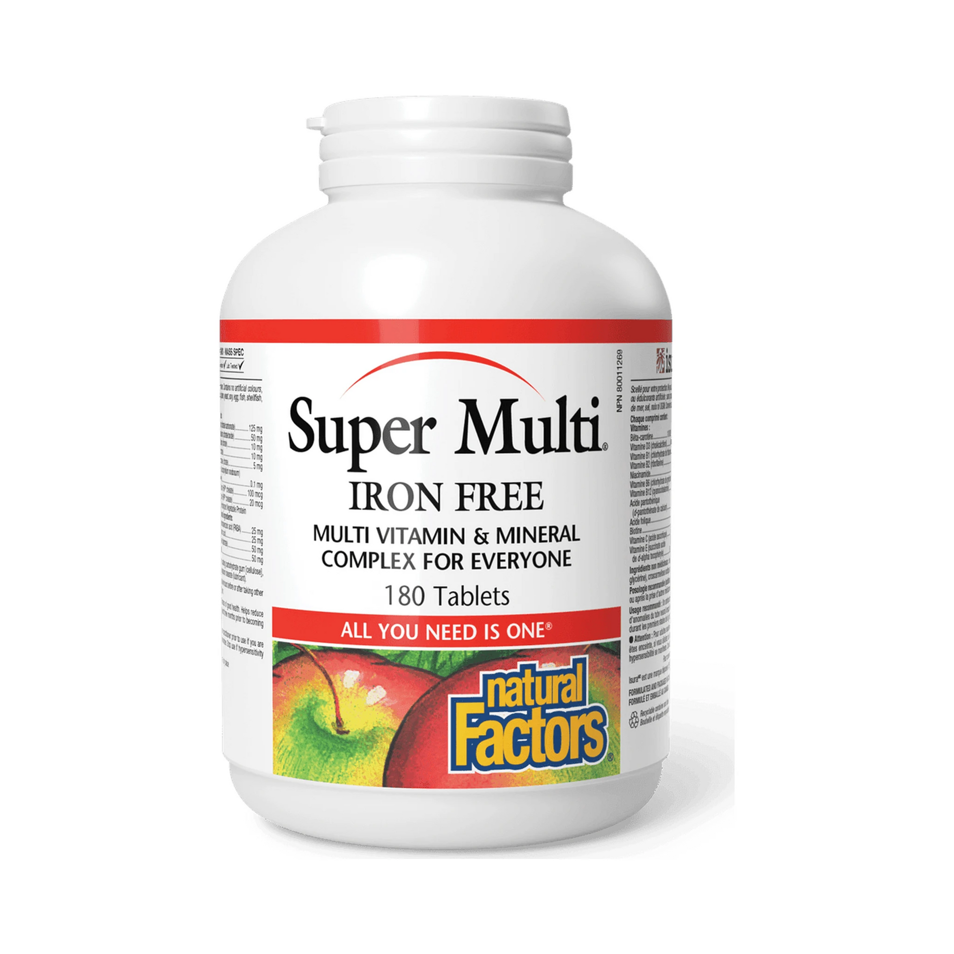 Natural Factors Super Multi Iron Free 180 Tablets