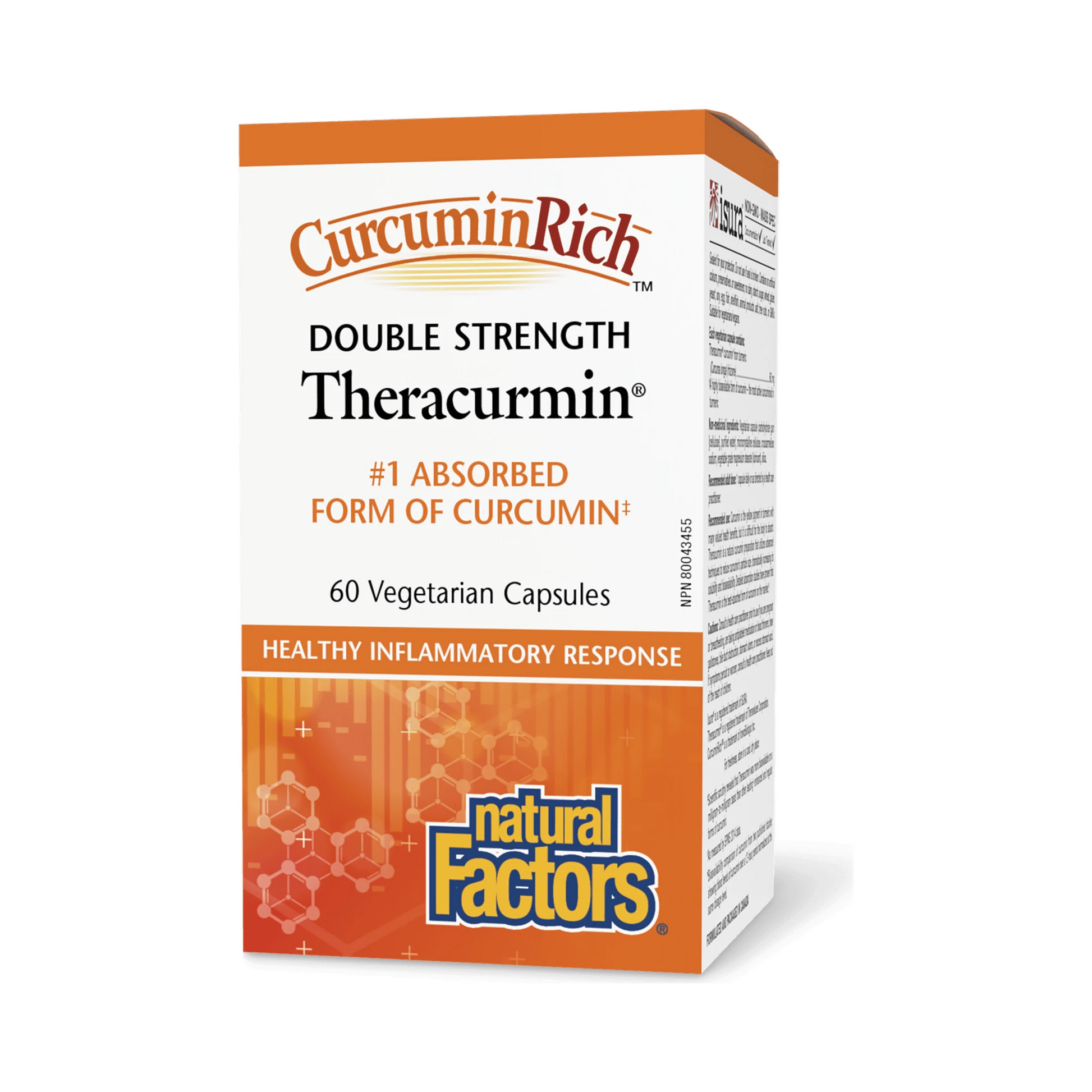 Natural Factors Theracurmin Double Strength CurcuminRich 60 Veg Capsules